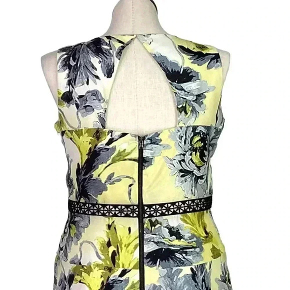 Dressbarn Dress Women 16 Multicolor Fit Flare Floral Sleeveless Lined Linen Look - Picture 7 of 9